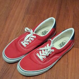 Vans Men's Red Canvas Sneakers Size 13